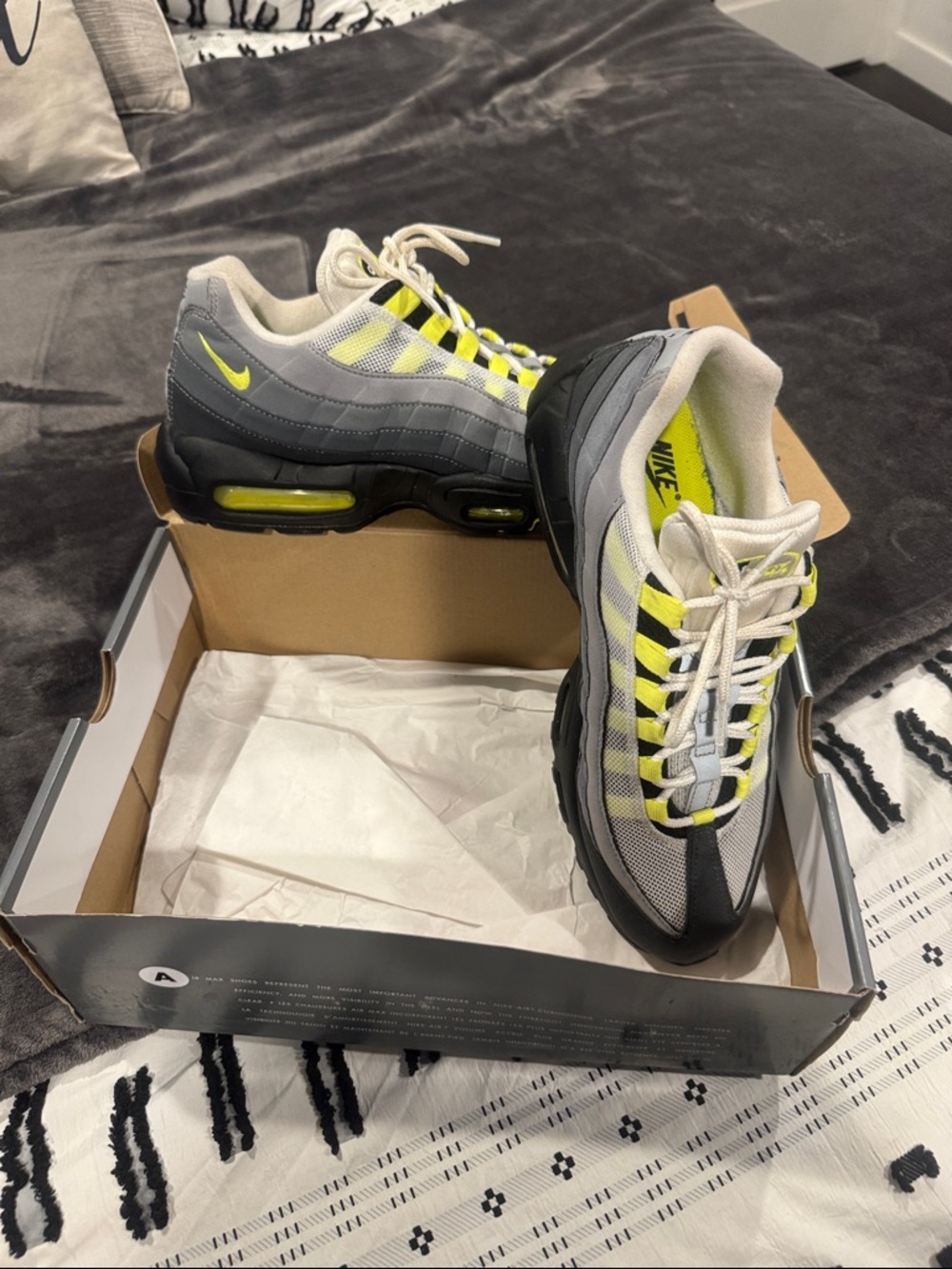 Nike Men’s Air Max 95 Sneakers - Grey/Neon Yellow